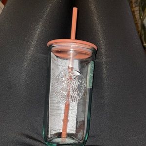 Starbucks 2024 Terracotta Brown Recycled Triangle Glass Cold Cup Tumbler. NWT!!